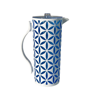 Flower Cut Double Colour White+Blue Jug 1.8L