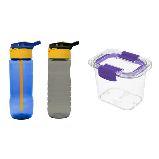 Fitness & Fresh Combo – 2x Sports Bottles + Storage Box