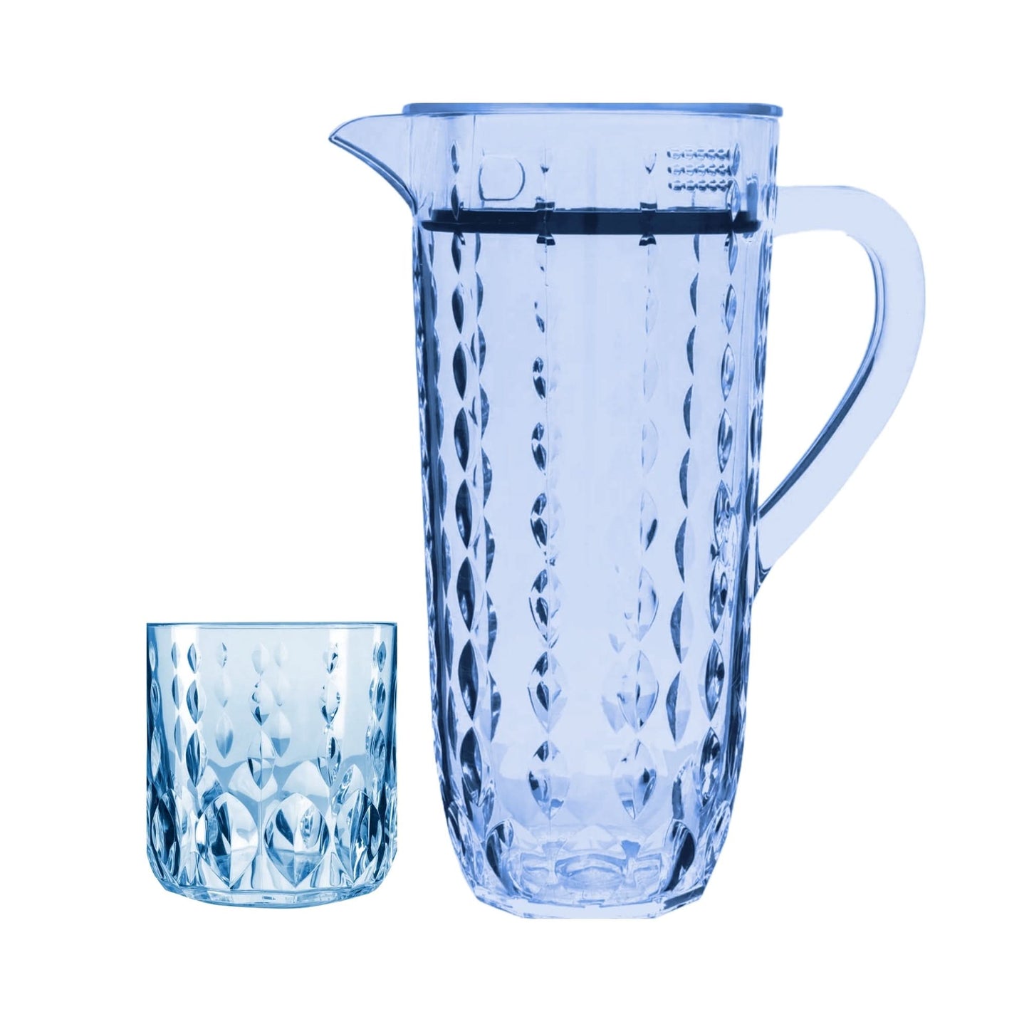 Acrylic Water Drop Cut Water Set 7 Pc (DOF Glass)