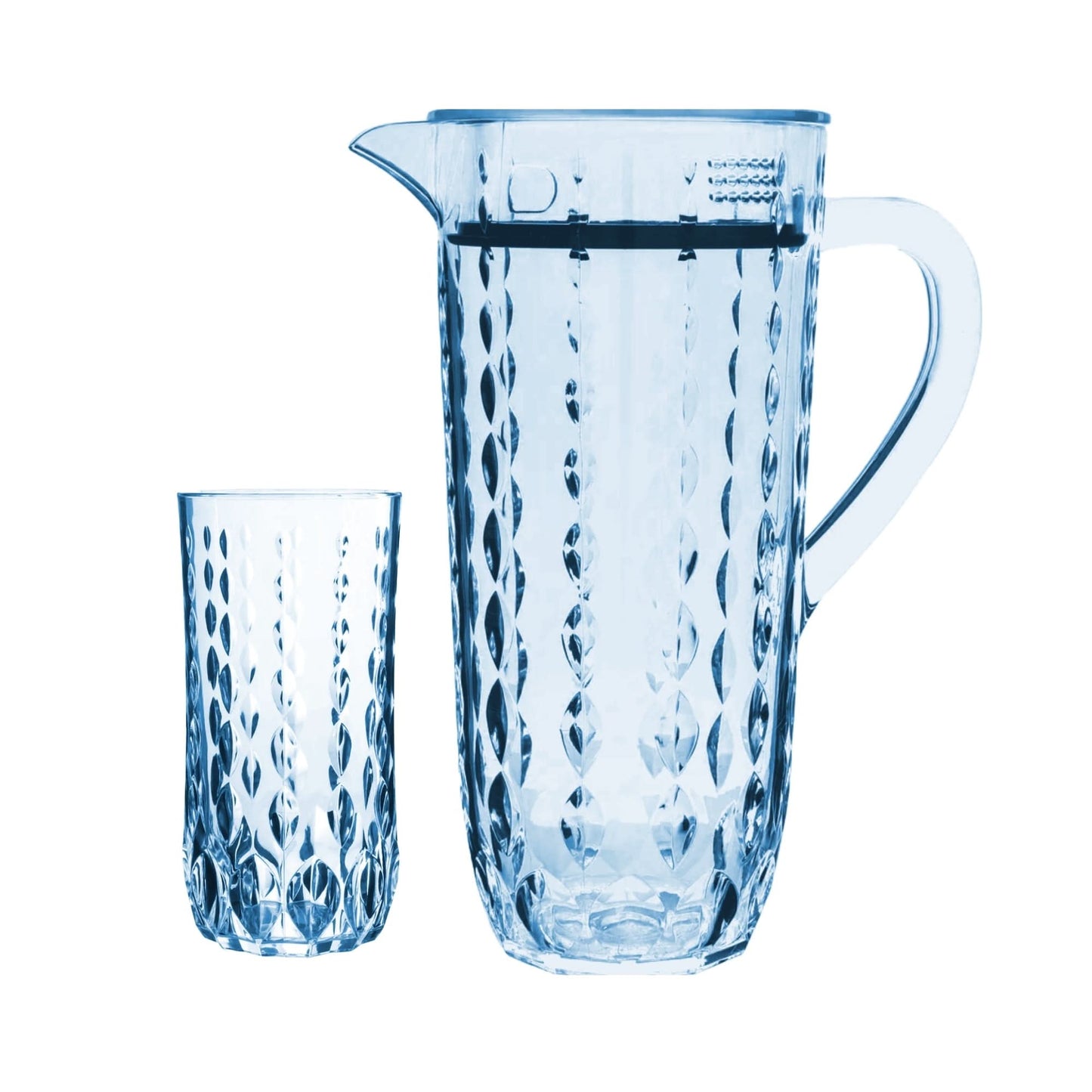 Acrylic Water Drop Cut Water Set 7 Pc (Hb Glass)