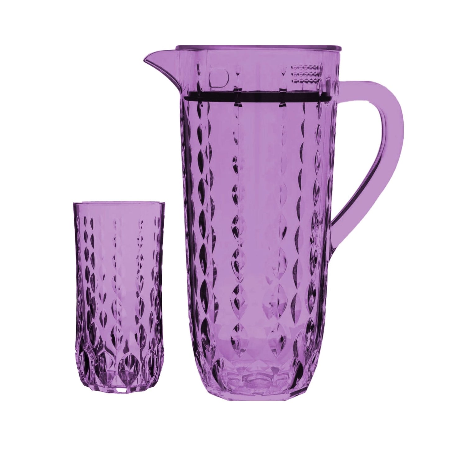 Acrylic Water Drop Cut Water Set 7 Pc (Hb Glass)