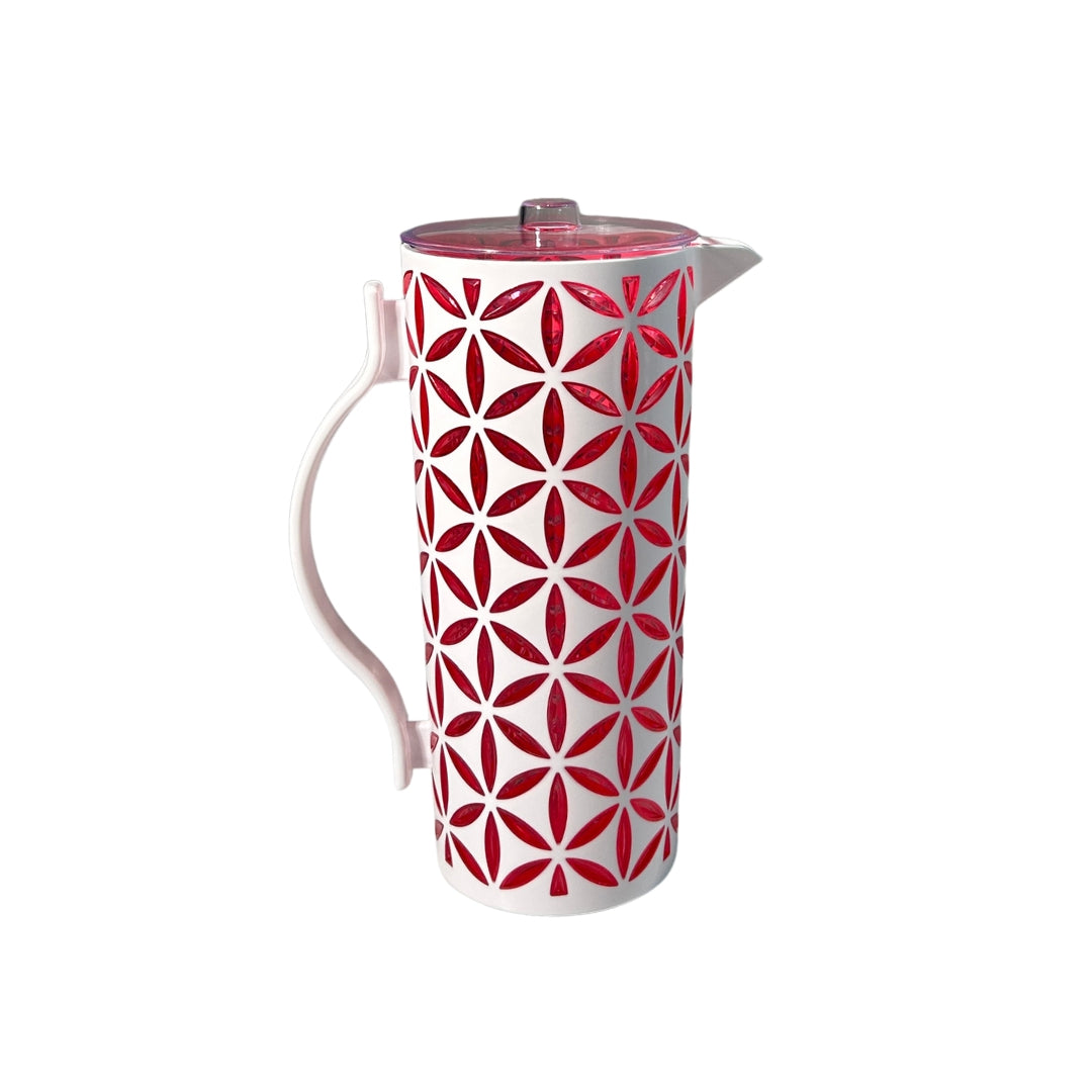Flower Cut Double Colour White+Blue Jug 1.8L