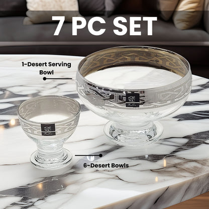 Venezia Silver Shine Dessert Set – 7 Pcs