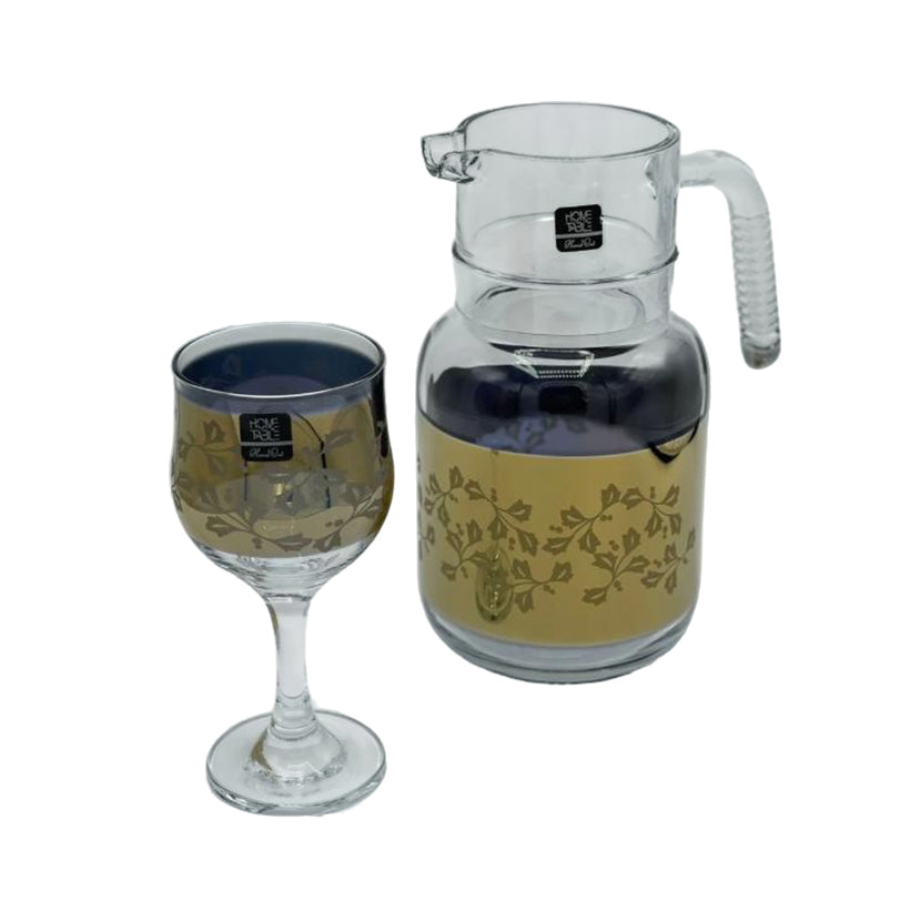 Lavish Tulip Golden Water Set 7Pc (Glass)