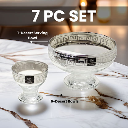 Venezia Silver Radiant Ice Cream Set – 7 Pcs