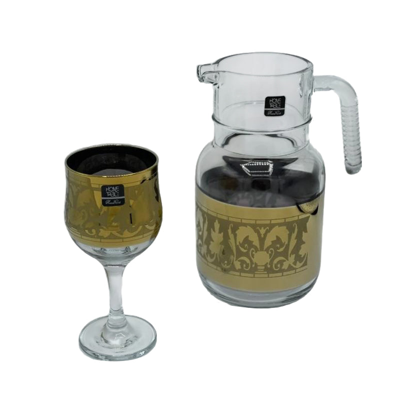 Glamorous Tulip Golden Water Set 7Pc (Glass)