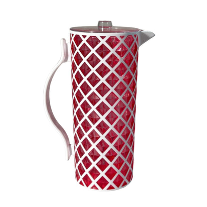 Diamond Cut Double Colour White+Blue Jug 1.8L