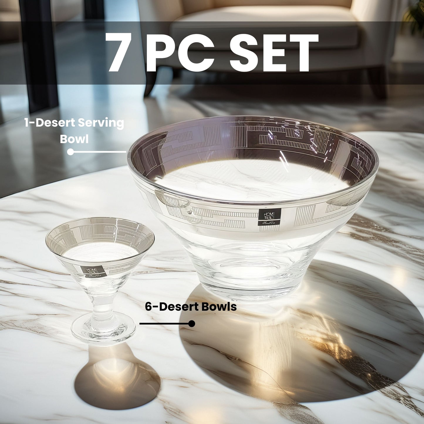 Elegant Venezia Golden Ice Cream Set – 7 Pcs