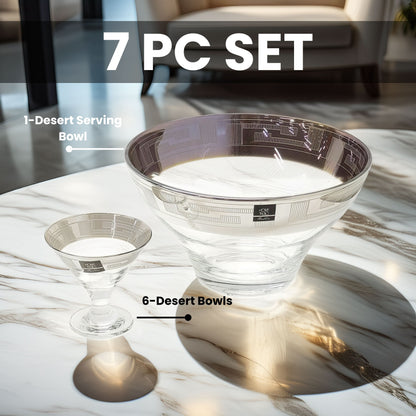 Elegant Venezia Golden Ice Cream Set – 7 Pcs