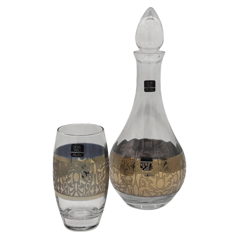 Classy Barrel Golden Carafe Set 7Pc (Glass)