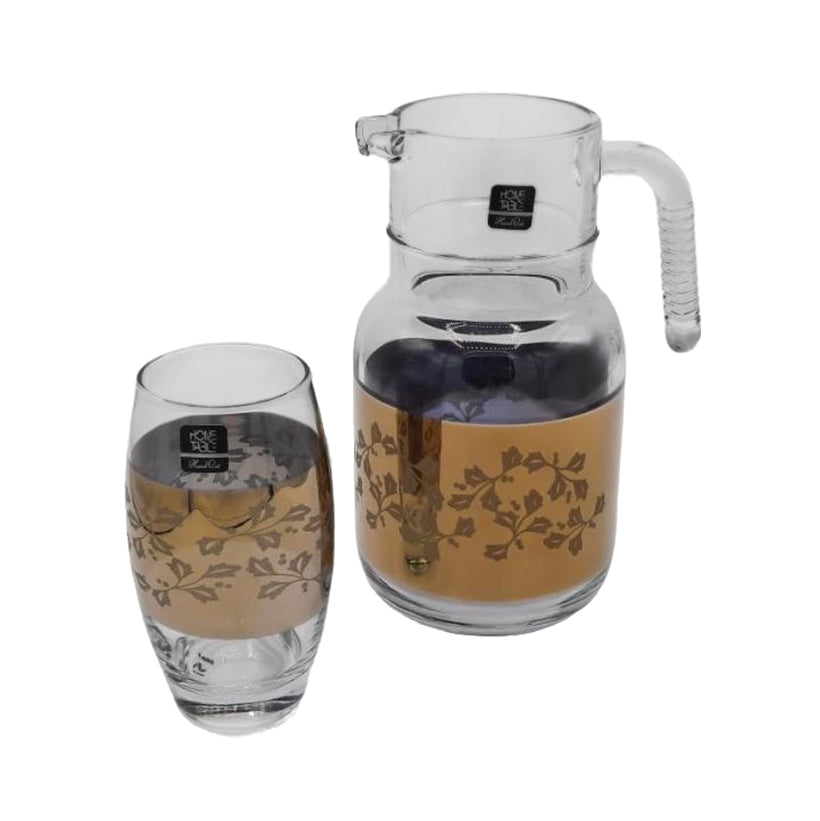 Lavish Barrel Golden Carafe Set 7Pc (Glass)