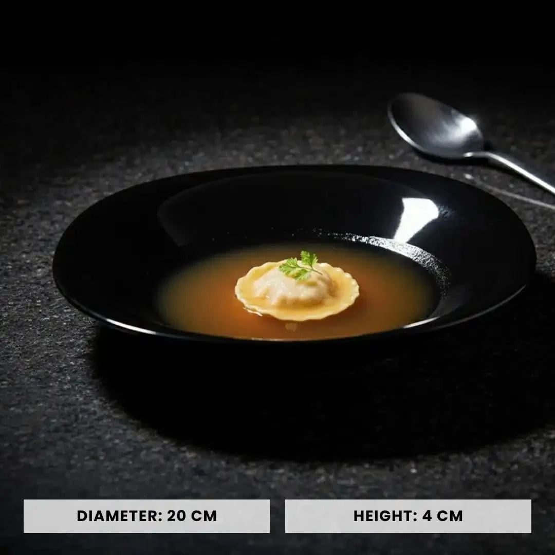 Opal Black Soup Plate