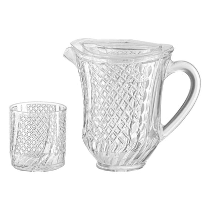 Acrylic Diamond Net Water Set 7pc (glass 330ml & jug 1300ml)