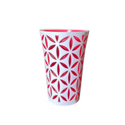 Flower Cut Double Colour White+Red Glass 380 ML
