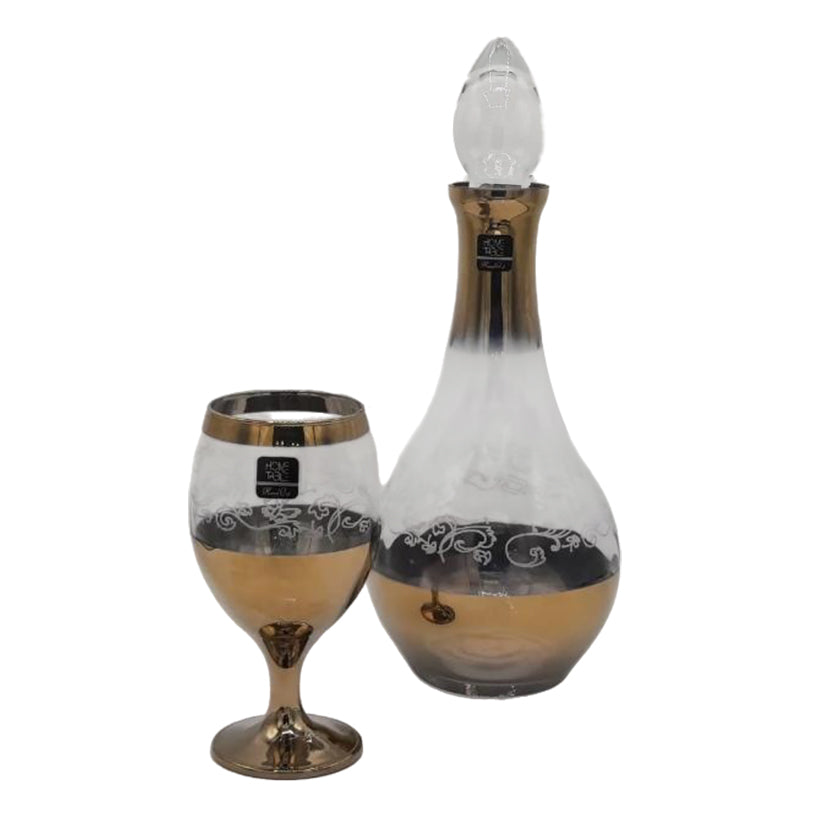 Premium Imperial Golden Carafe Set 7Pcs (Glass)