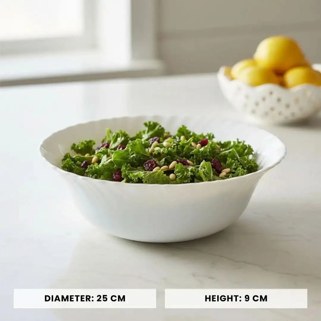 Opal White Salad Bowl