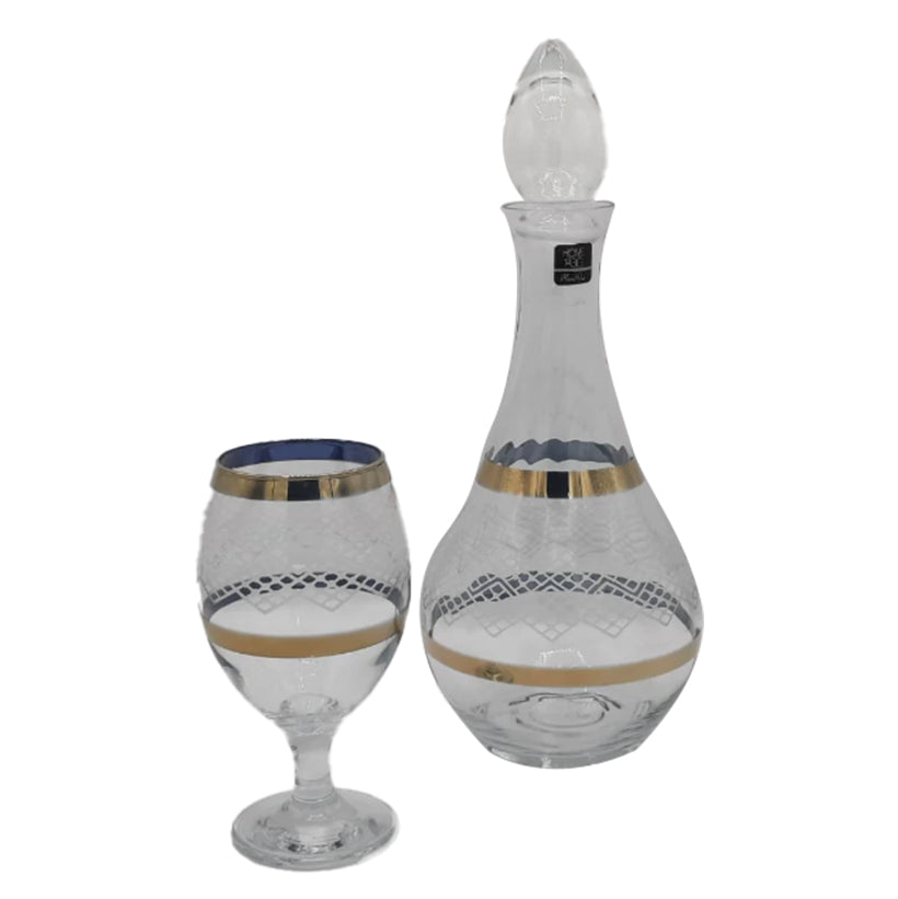 Classy Imperial Golden Carafe Set 7Pcs (Glass)