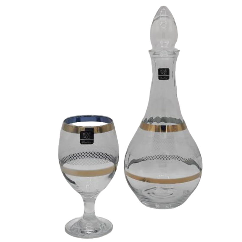 Deluxe Imperial Golden Carafe Set 7Pcs (Glass)