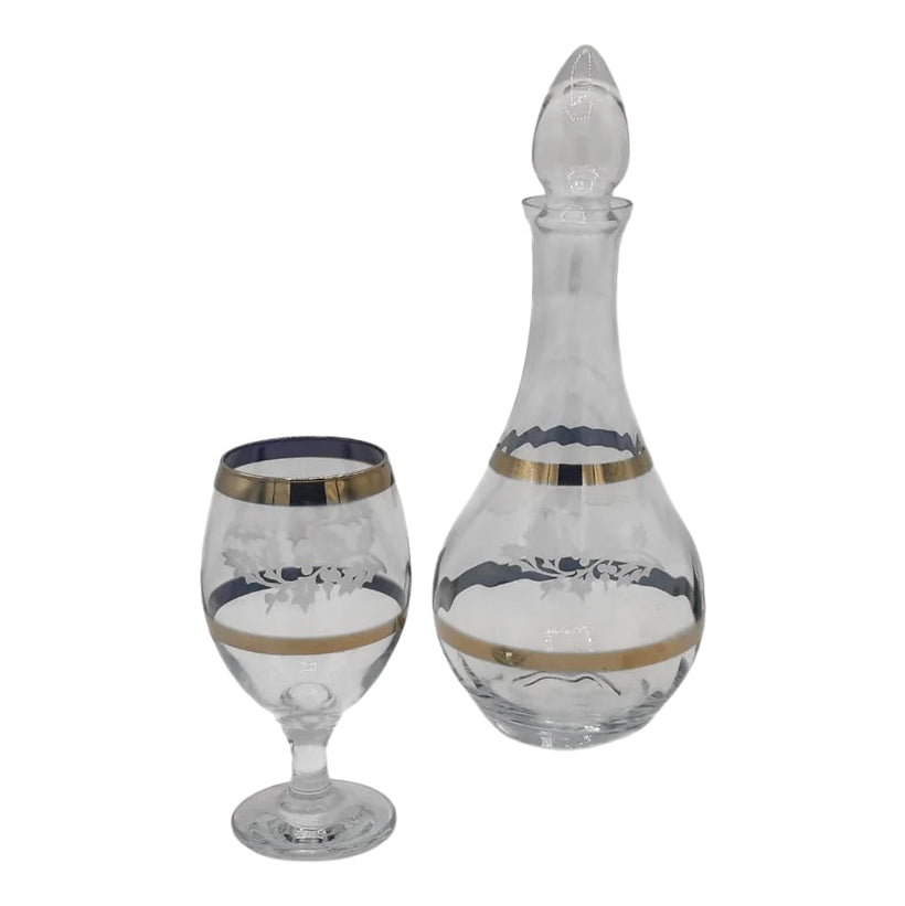 Elegant Imperial Golden Carafe Set 7Pcs (Glass)