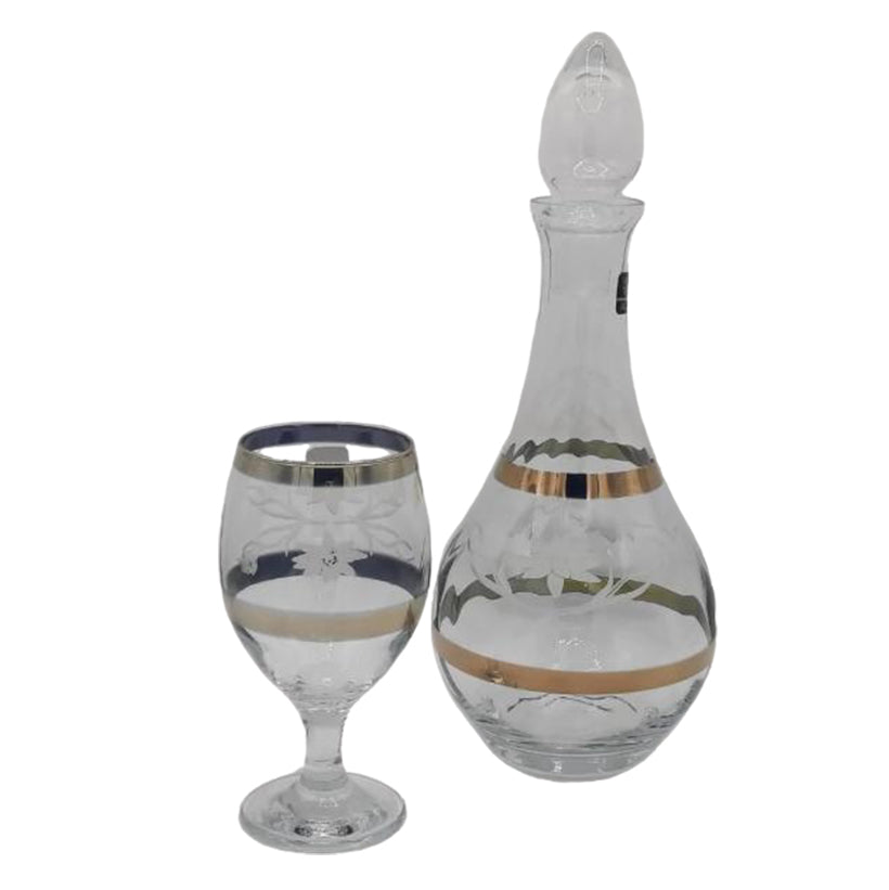 Luxury Imperial Golden Carafe Set 7Pcs (Glass)