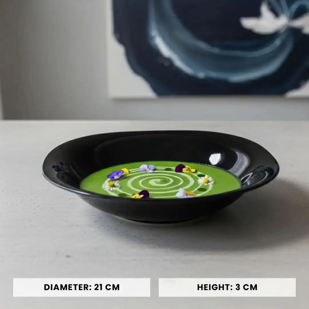 Opal Black Soup Plate