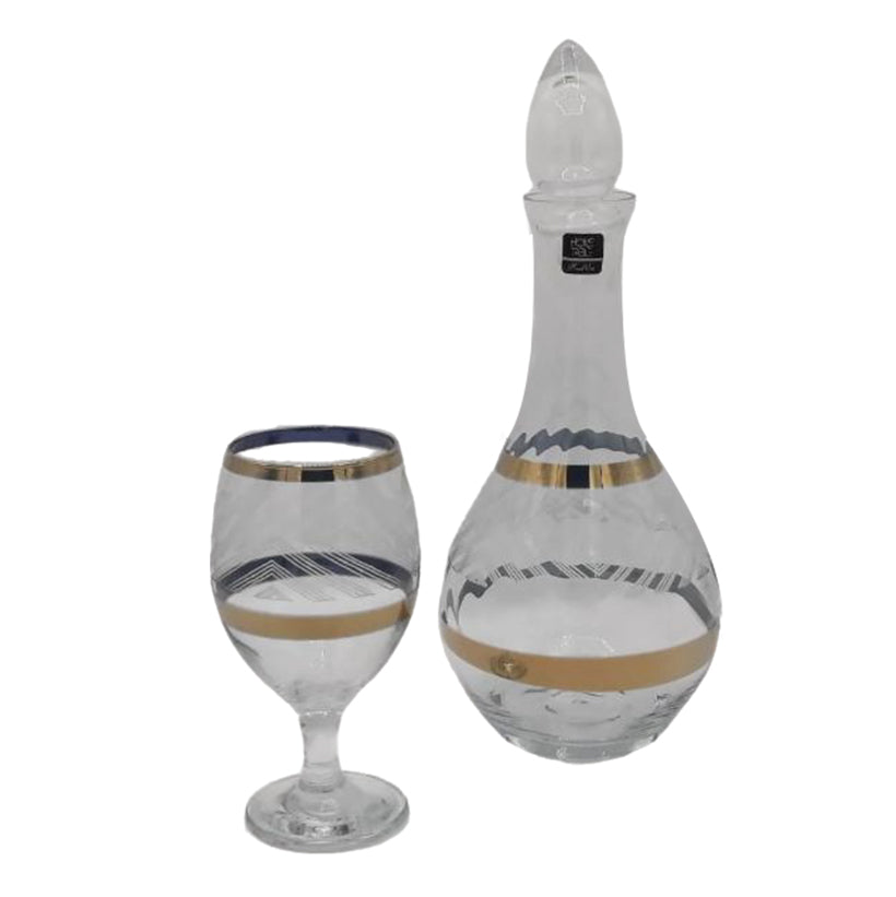 Lavish Imperial Golden Carafe Set 7Pcs (Glass)