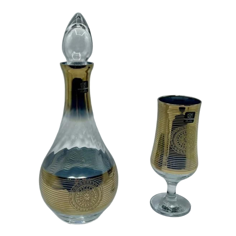 Western Tulip Golden Carafe Set 7Pcs (Glass)