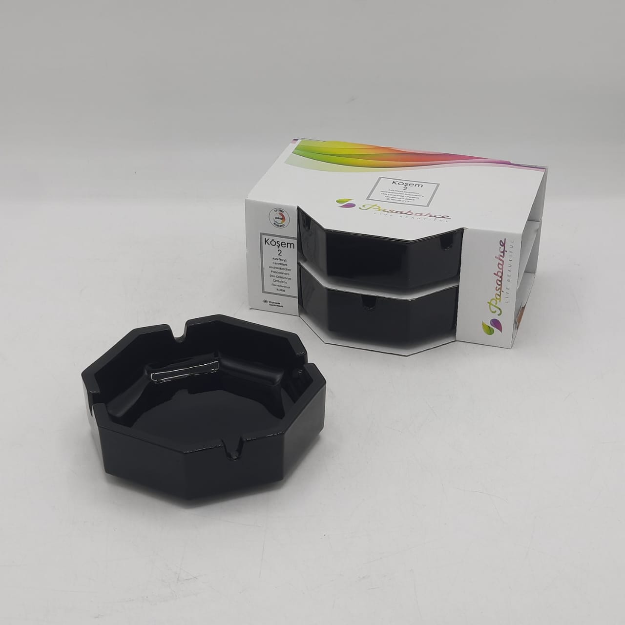 KOSEM  ASHTRAY BLACK 2PC