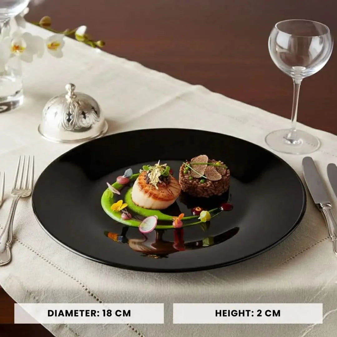 Opal Black Dessert Plate