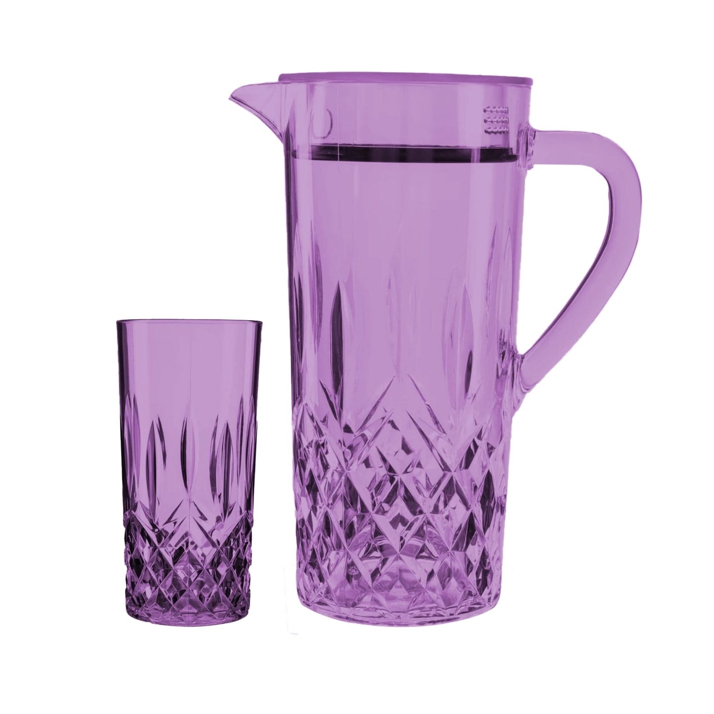 Acrylic Diamond Cut Water Set 7 Pc (Hb Glass)