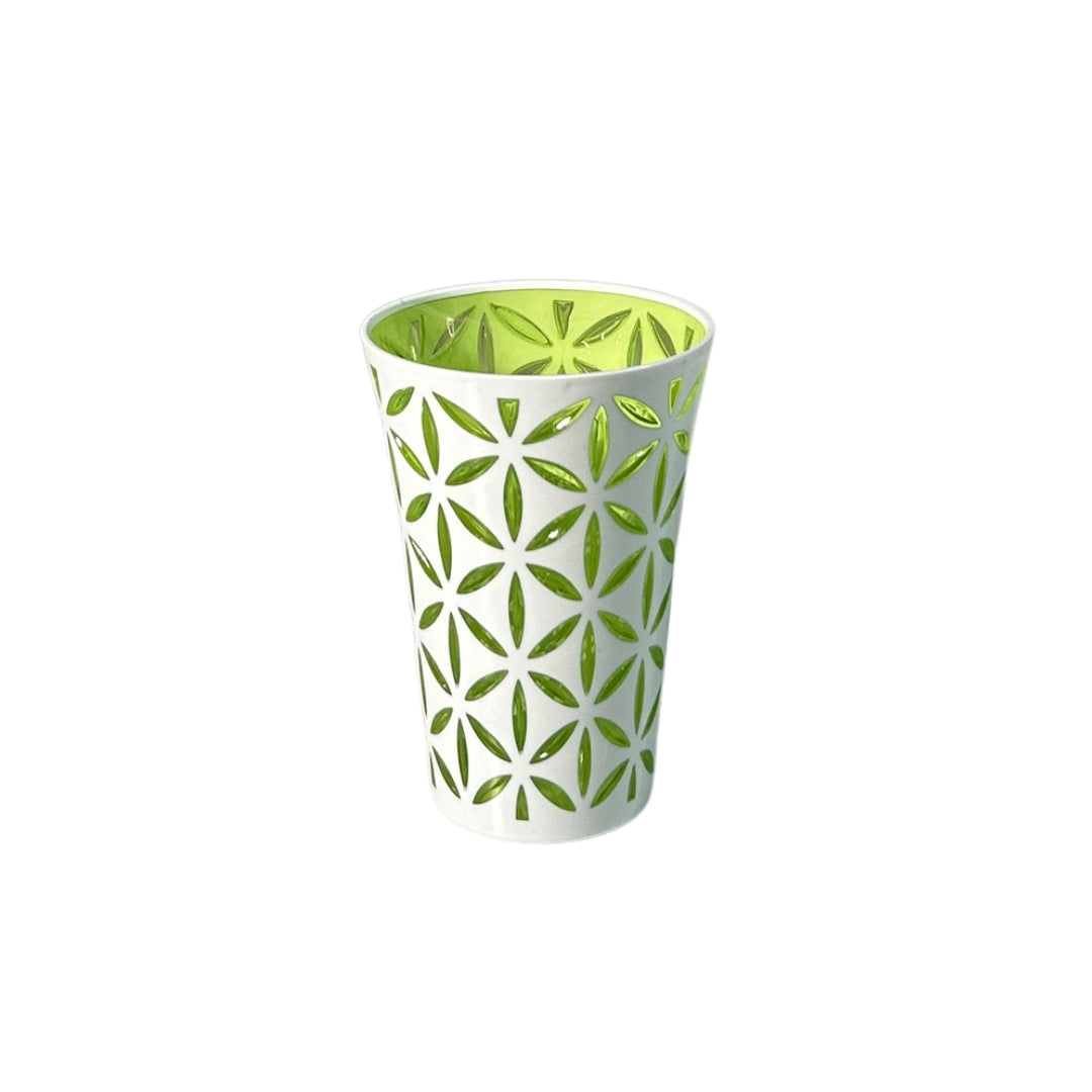 Flower Cut Double Colour White+Red Glass 380 ML