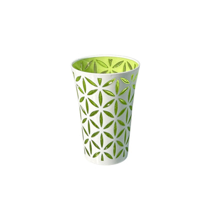 Flower Cut Double Colour White+Red Glass 380 ML