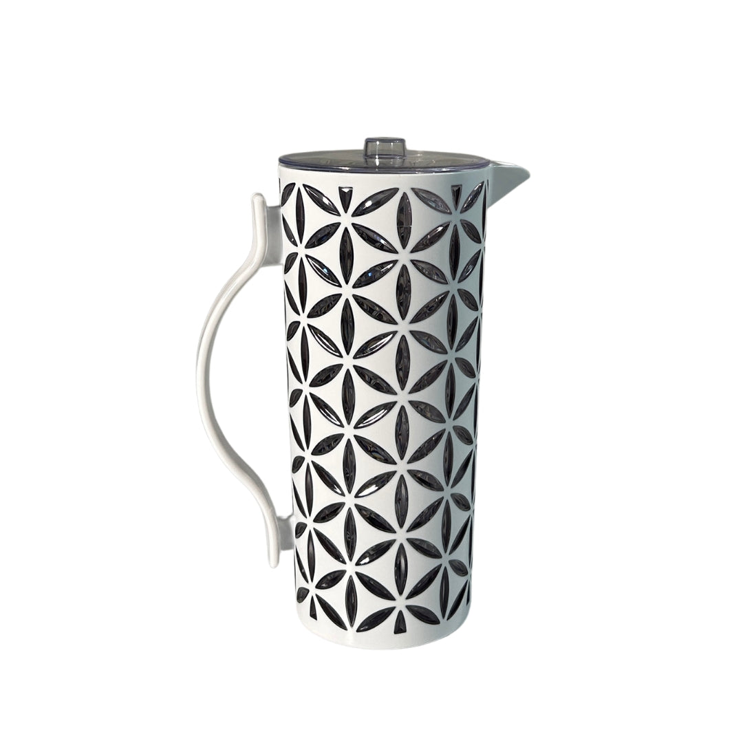 Flower Cut Double Colour White+Blue Jug 1.8L