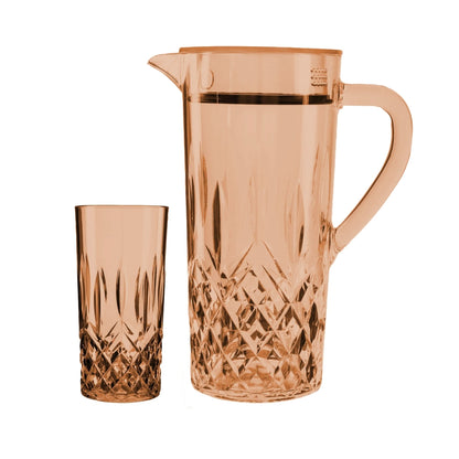 Acrylic Diamond Cut Water Set 7 Pc (Hb Glass)