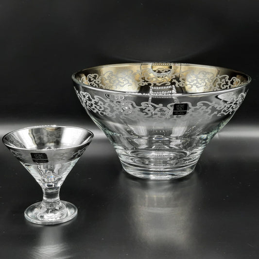 Classy Ophelia Silver Ice Cream Set 7Pc (Glass)