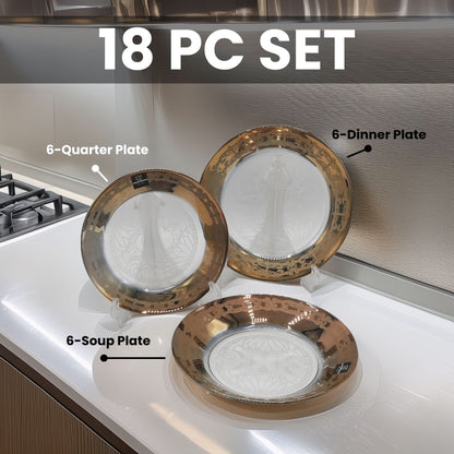 Royal Gold Slice Plate Set 18 PCS