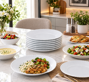 Opal White Elegance – Set of 6 Full Size Dinner Plates