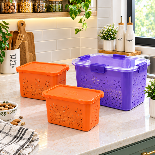 2 Medium + 1 Large Storage Box