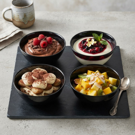 Royal Opal Black – 4-Piece Individual Bowls