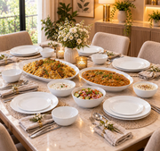 Royal Obsidian White 26-Piece Dinnerware Set – Complete Full Dinner Set