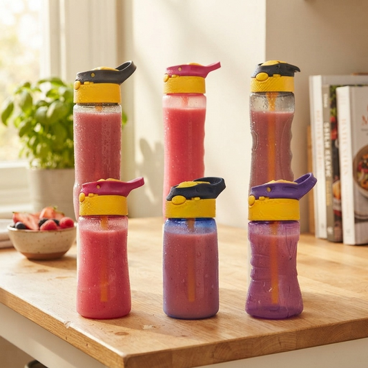 Vibrant Hydration Pack – 6-Piece Multi-Color Sports Bottles (750ml, 650ml, 480ml)