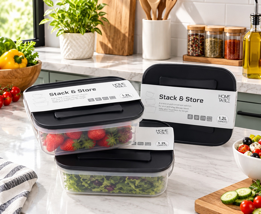 H&T Storage Square Box 3Pc Set (1.2Ltr*3)