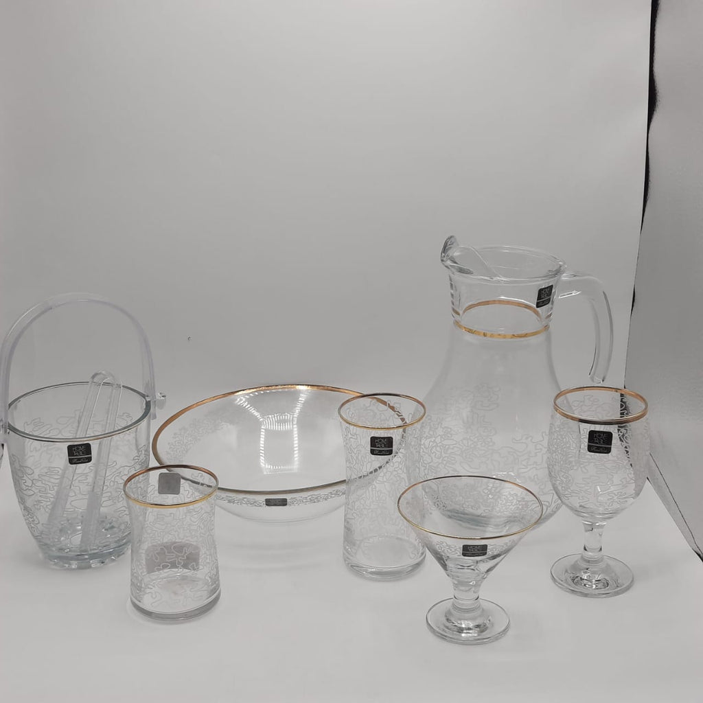 Luxurious Monte Carlo Crystal Drinkware Cool Set - 28 Pcs