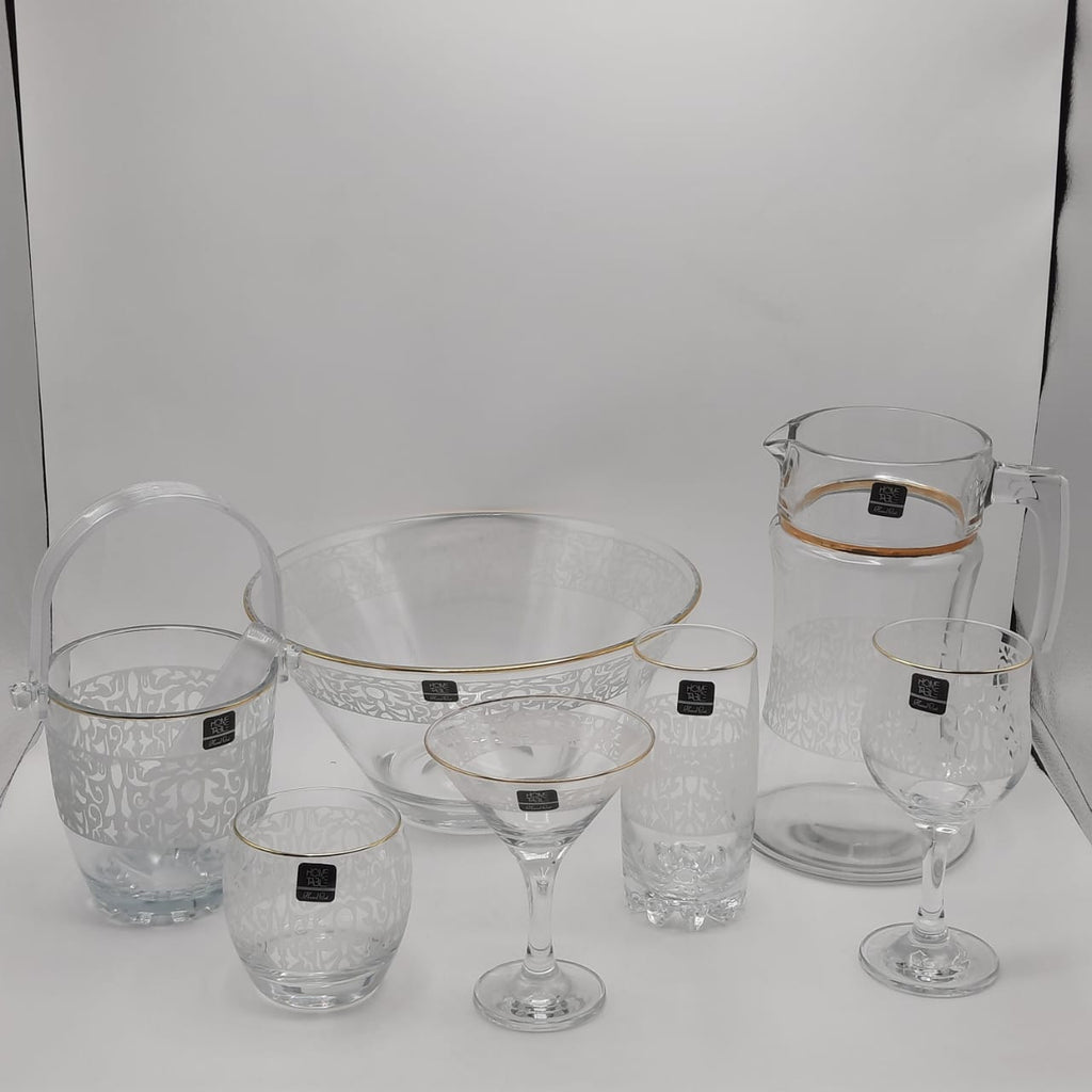 Stylish Monte Carlo Crystal Drinkware Cool Set - 28 Pcs