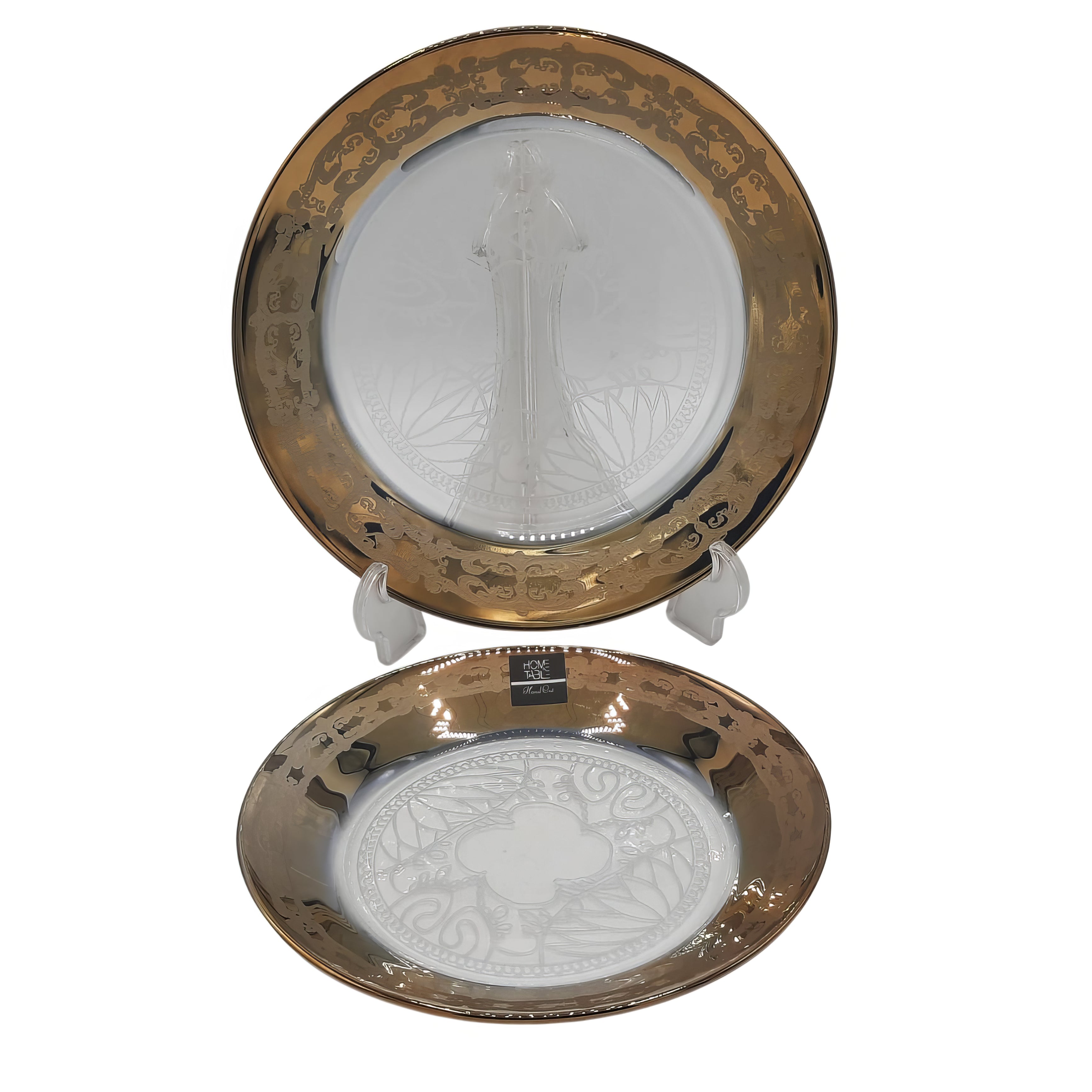 Vintage Gold Dessert Plate Set 7 PCS