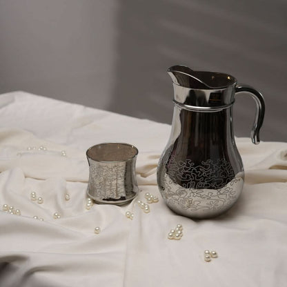 Antique Printed Silver Jug glass set with DOF glass (Glass)