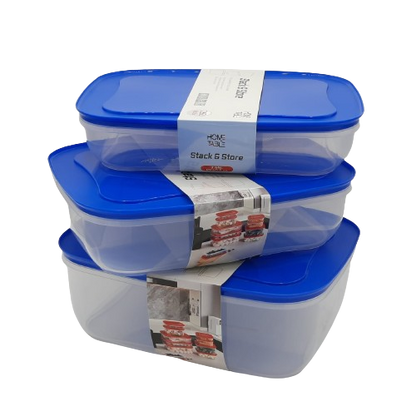 H&T Storage Square Box 3Pc Set (2.65+3.45+5 Ltr)