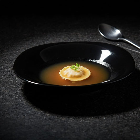 Opal Black Soup Plate