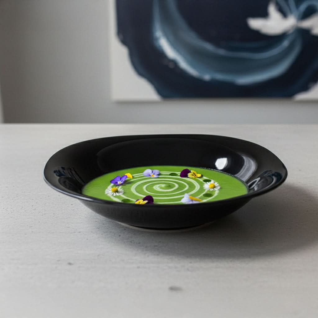 Opal Black Soup Plate