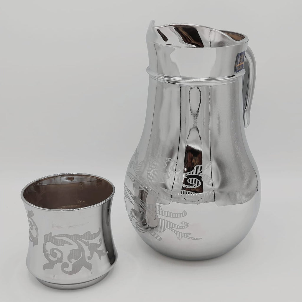 Antique Printed Silver Water Set